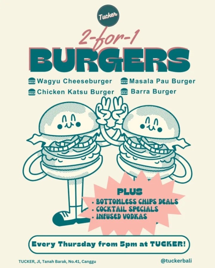2for1 Thusday at Tucker Burger