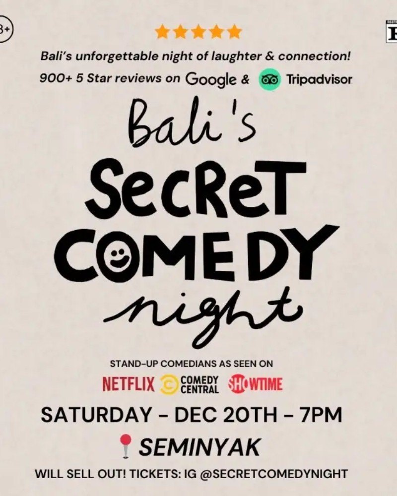 SECRET COMEDY NIGHT - DEC 20TH (Live in Seminyak) - 7PM