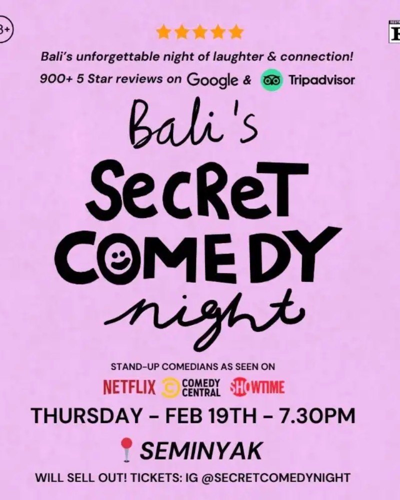 SECRET COMEDY NIGHT - FEB 19TH (Live in Seminyak) - 7.30PM