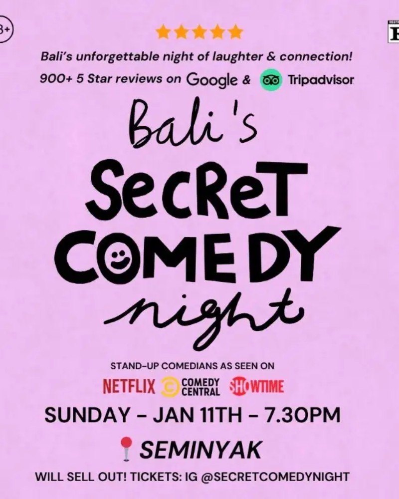 SECRET COMEDY NIGHT - JAN 11TH (Live in Seminyak) - 7.30PM