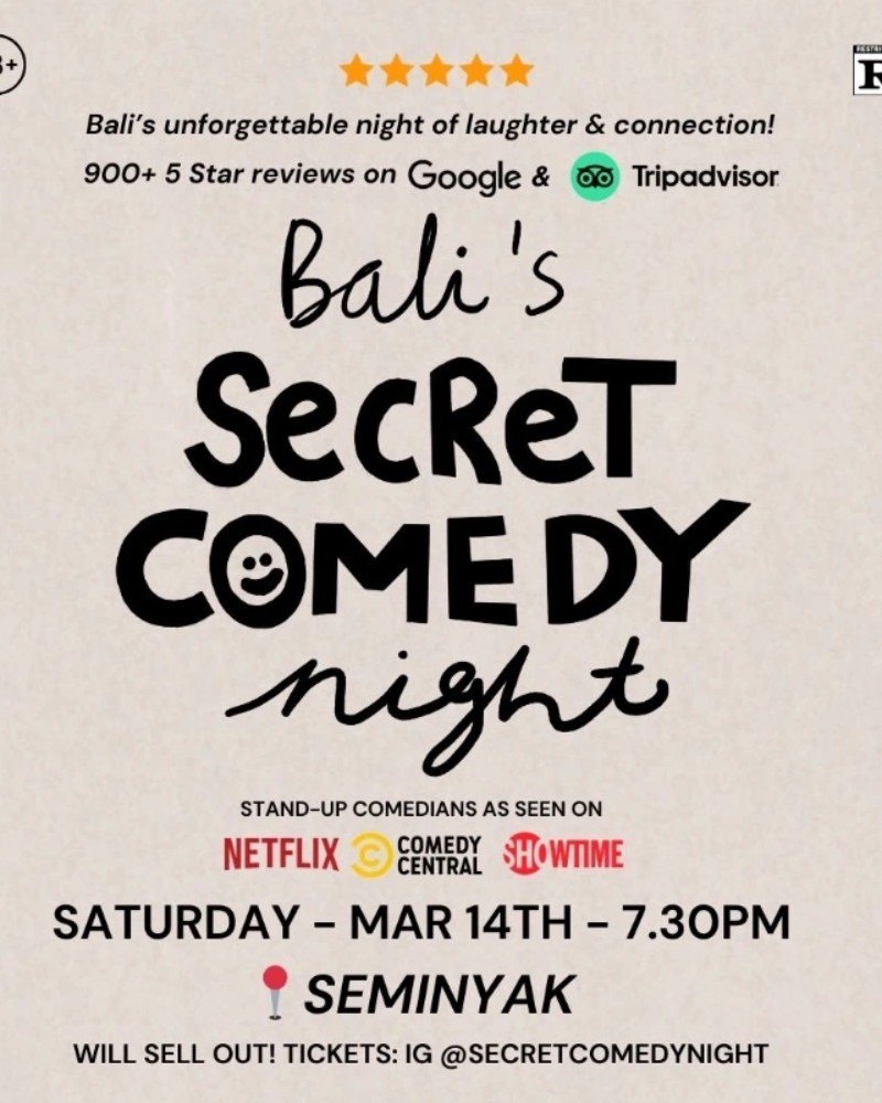 SECRET COMEDY NIGHT - MAR 14TH (Live in Seminyak) - 7.30PM