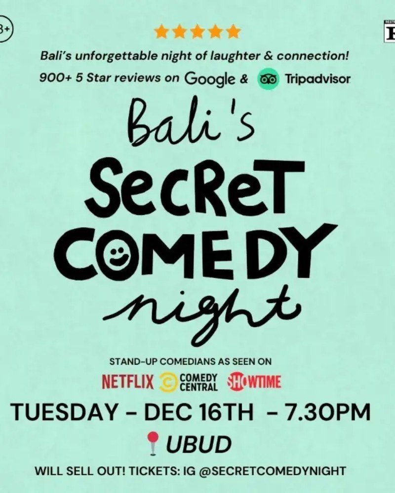 SECRET COMEDY NIGHT - DEC 16TH (Live in Ubud) - 7.30PM