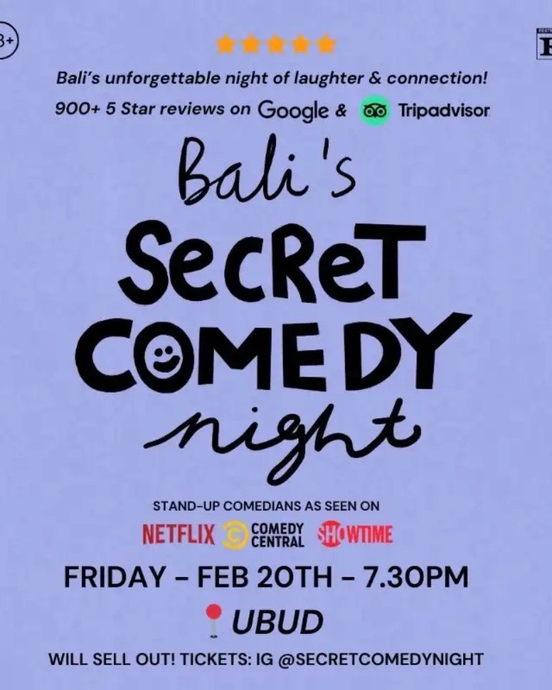 SECRET COMEDY NIGHT - FEB 20 (Live in Ubud) - 7.30PM Show